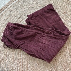 Aerie Burgundy Corduroy Ribbed Pants